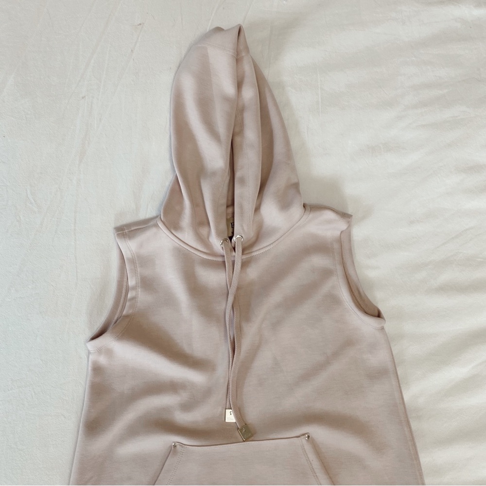 Elie Tahari Light Pink Sleeveless Hoodie - Picture 3 of 7